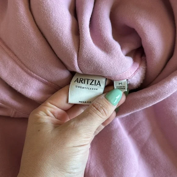 Aritzia Terry Sweatfleece Mega Raglan Hoodie Tart Pink Medium - Picture 6 of 9